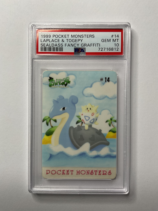 1999 Pocket Monsters Sealdass Fancy Graffiti Laplace & togepy PSA 10 POP 11